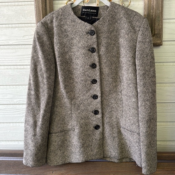 Ralph Lauren Black Label Collection Vintage Wool Jacket Tan Black Wool Button - Picture 1 of 11